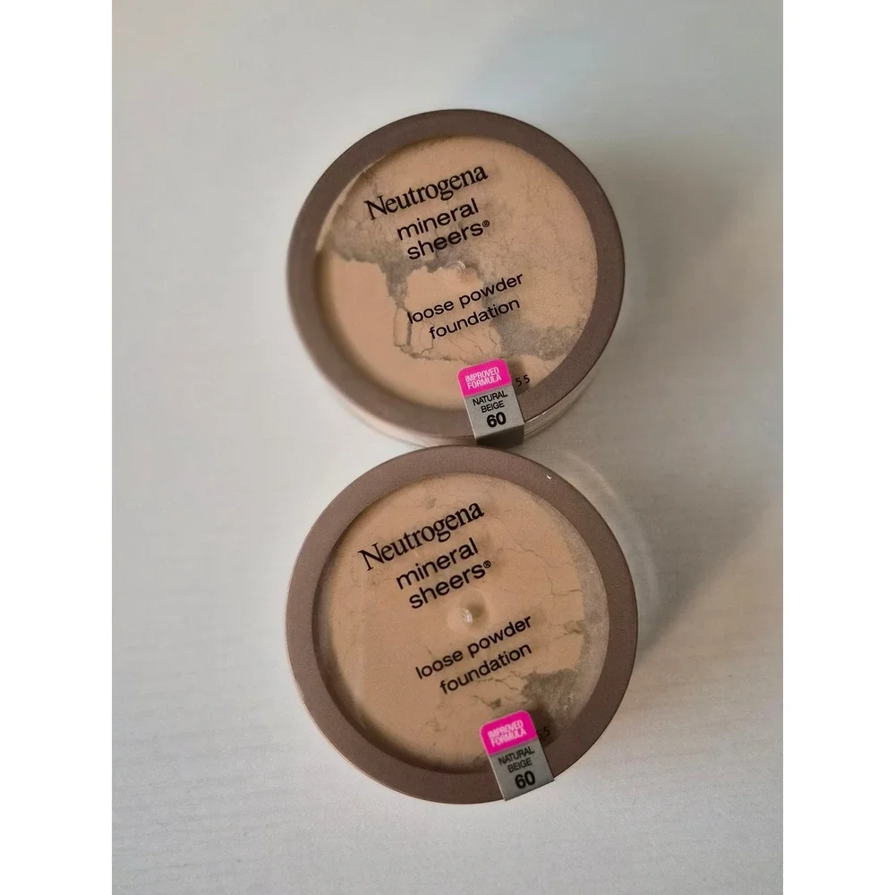 Neutrogena Mineral Sheers Loose Powder Foundation Natural Beige 60 Lot of 2 New